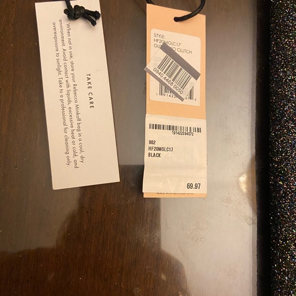 REBECCA MINKOFF CLUTCH BLACK SPARKLE NEVER USED NWT - Picture 2 of 2